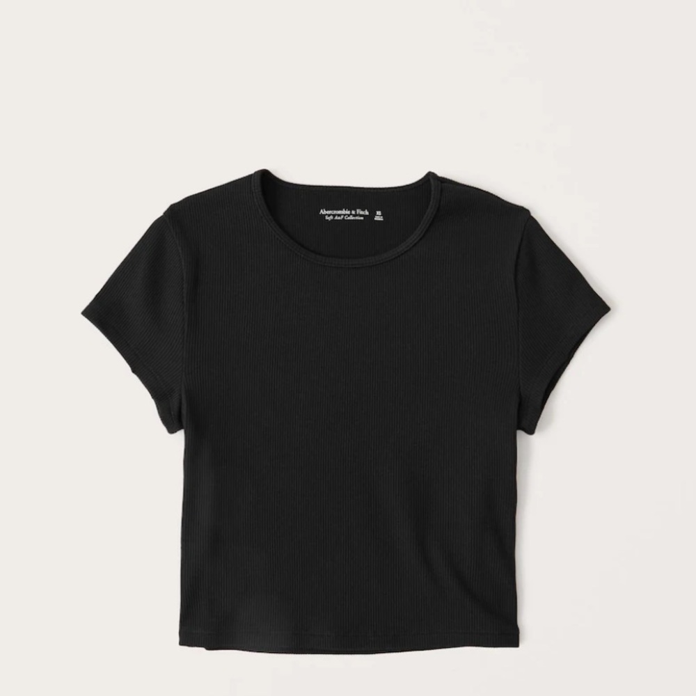 A&F black ribbed soft collection tee size XL